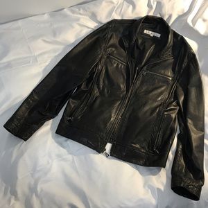 Kenneth Cole Black 100% Leather Jacket